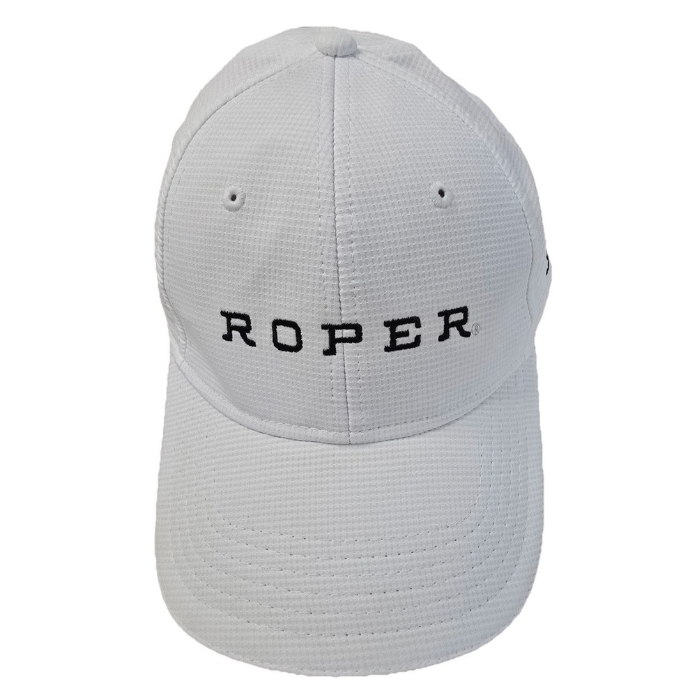 Roper Cowboy Western Wear Baseball Cap Hat OS White Embroidered Adjustable